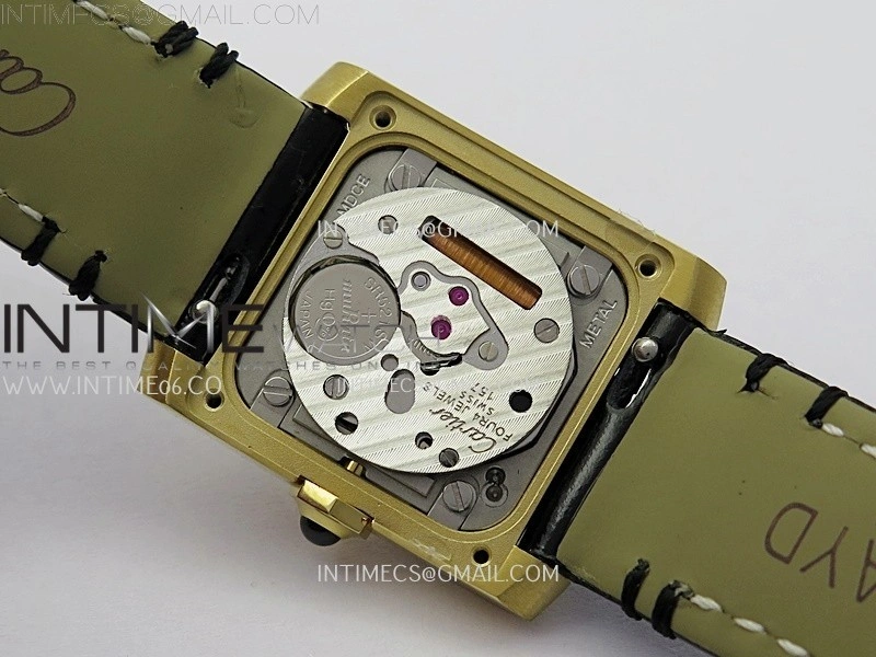 Tank Francaise Ladies 21.2mm YG 8848F 1:1 Best Edition Silver Dial on Black Leather Strap Ronda Quartz V2